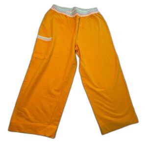Vintage Yellow Cargo 90s Y2K Cropped Jogger Cotton Pants Onque Casuals Size M